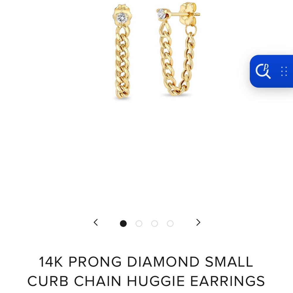 Zoe Chicco Gold Diamond Chain Earrings